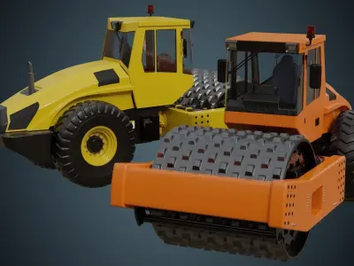 Compactor 2A Low-poly 3D model