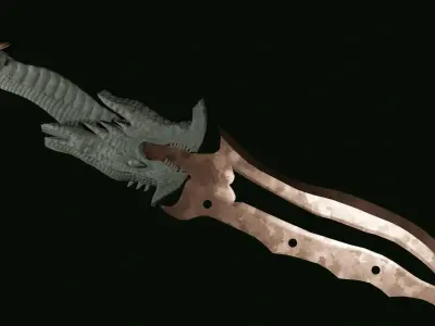 Fire-breathing Dragon dagger 3D model
