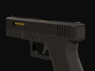 Custom Pistol Low Poly Low-poly 3D model