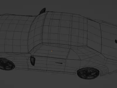 porsche car low poly 3d model Low-poly 3D model