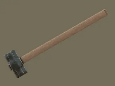 Sledgehammer PBR hammer Low-poly 3D model