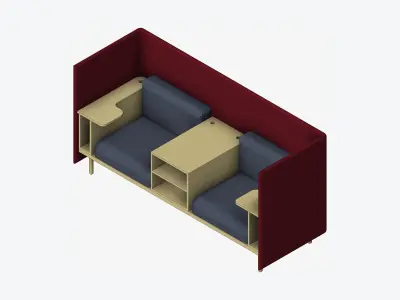 Sofa - Contemporary - Flame - Central Shelf Work Shelf Low-poly 3D model purchase
