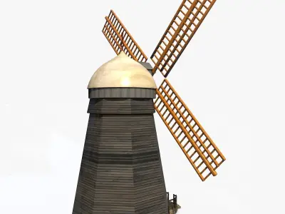 Medieval Windmill Low-poly 3D model