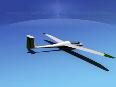 Venture Sailplane  V04 Low-poly 3D model