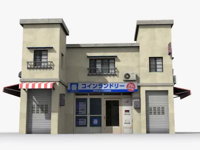 Japanese House x23 Low-poly 3D model