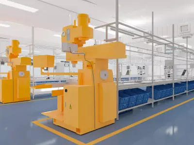 Modern factory assembly and manufacturing workshop 3D model purchase