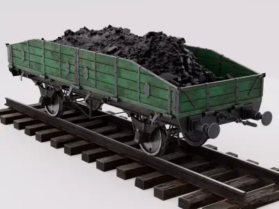 Train  railway platform 3D model