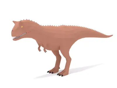 Low Poly Cartoon Carnotaurus Dinosaur Low-poly 3D model