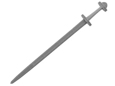 Viking sword Low-poly 3D model 5