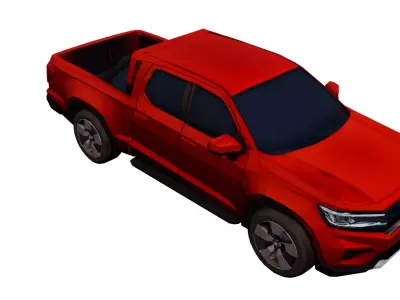 Low Poly Generic Pickup Truck Model PBR Texture Low-poly 3D model