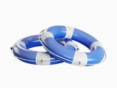 Lifebuoy 05 Low-poly 3D model