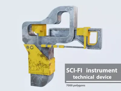 Instrument sci-fi technical device Low-poly 3D model