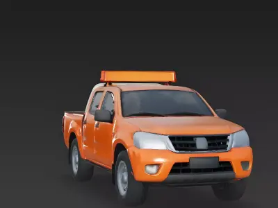 Realistic Maintenance Pickup Truck 3D Model Low-poly 3D model