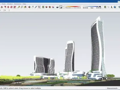 Sketchup Commercial Complex B1 3D model
