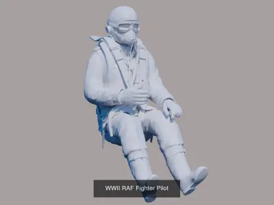 WWII German and Allied Pilot figures for 3d print 3D Model Pack