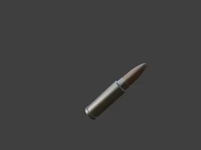 Cartridge for a homemade Kalashnikov assault rifle Free low-poly 3D model
