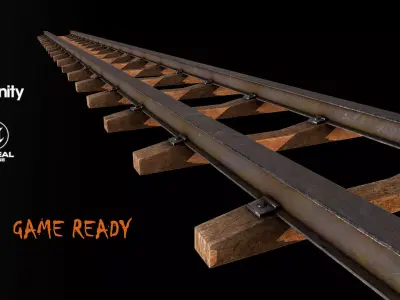 Old Railway Track2 Low-poly 3D model