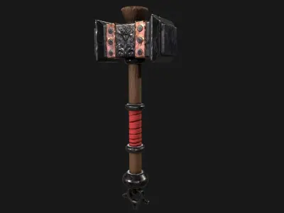 Stylized Hammer V2 PBR Modeling Free low-poly 3D model