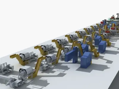 Industrial Equipment 5-Tea Assembly Production Line 3D model