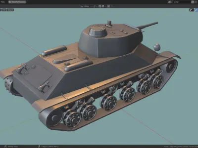 T 50 Tank Base Mesh Low-poly 3D model