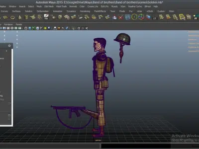 cartoon WW2 Character - Soldier 3D model