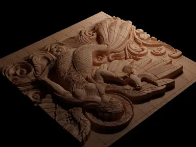 Alkonost CNC 3d Print High Relief Sand Casting 3D print model