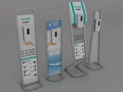 Disinfection Stands Collection 3D model