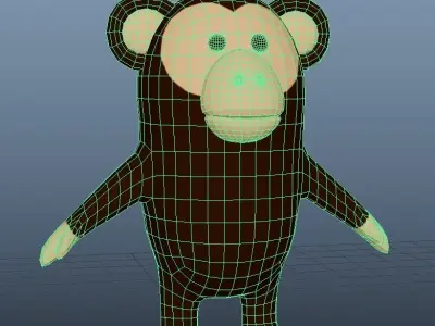 Monkey Stylized Low-poly 3D model