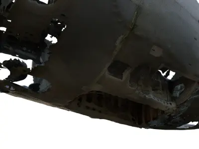 Abandoned Airplane Nose Wreckage 3D model