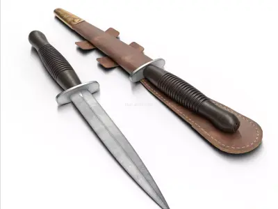 Fairbairn Knife Free 3D model