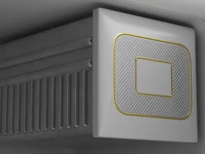 Vintage Kitchen Refrigerator 1950s 3D model