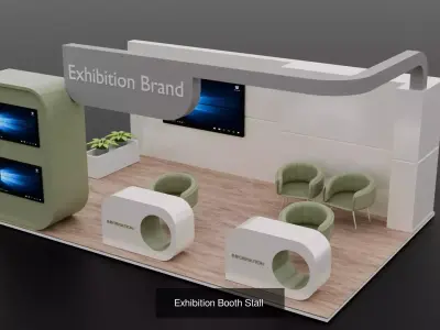 Professional Exhibition Booth 3D Models Pack 10 Unique Designs
