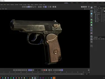 Makarov Pistol Low-poly 3D model