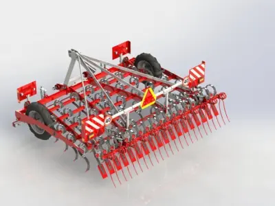 WG 0020 - Tine harrow 300 3D model