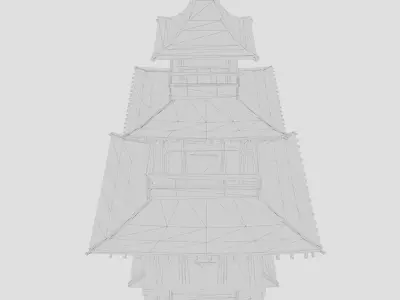 temple japanese pagoda Free low-poly 3D model