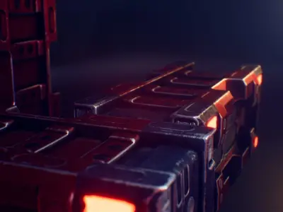 PBR SCI-FI Battery Low-poly 3D model