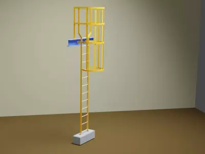 Steel Catladder Single 3D model
