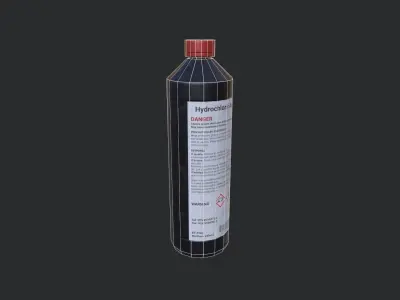 Round Bottle Low-poly 3D model