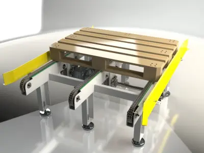 Pallet Chain Conveyor 3D model