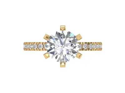 Solitaire Engagement Ring 3D print model 92