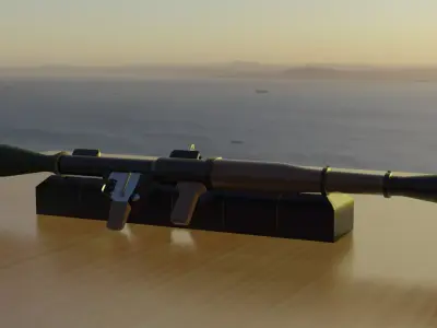 LowPoly RPG gun on table Free low-poly 3D model