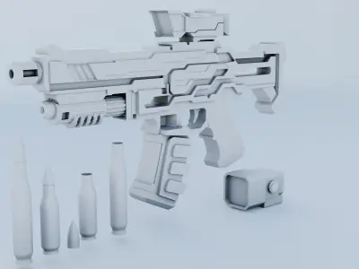 Modular Submarine Gun Pack Free 3D model