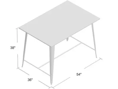 Reedley Mediaval Counter Height Diner Table 3D model