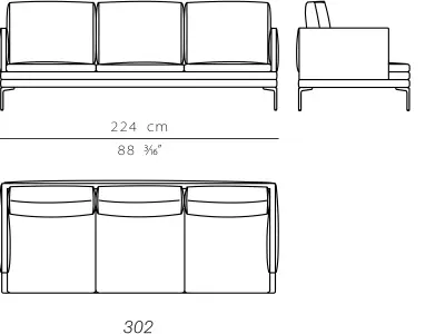 Sofa by Zanotta Williams Free 3D model
