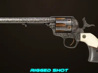 Aesthetic Revolver 03  Generic All PBR Unity UE Textures Low-poly 3D model