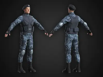Military Spy Winter Skin Low-poly 3D model