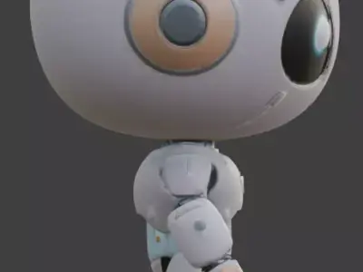 Cute Chibi Alien Robot 3D Model Low-poly 3D model purchase