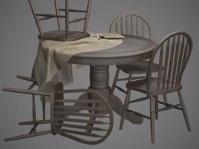 Old Tabe Low-poly 3D model