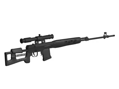 Dragunov sniper rifle 3D model purchase
