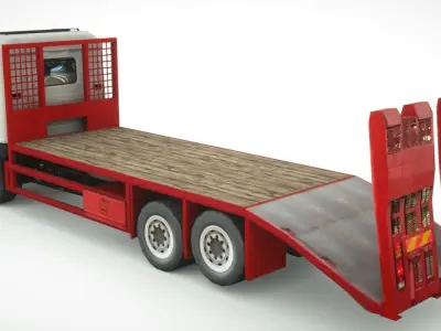 Volvo FL280 flatbed 2010 Low-poly 3D model